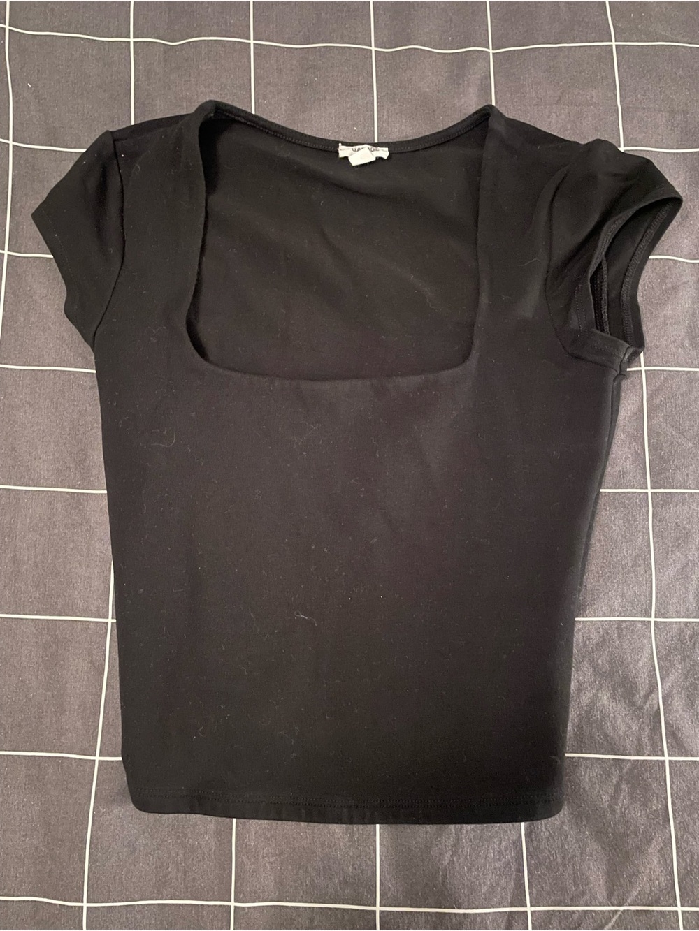 garage portia square neck top black, size XS